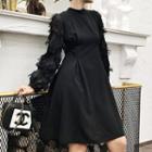 Fringe Long-sleeve A-line Party Dress