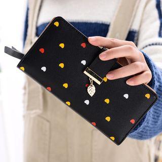 Heart Print Long Wallet