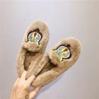 Tiger Embroidery Furry Moccasin