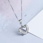 Star & Heart Rhinestone 925 Sterling Silver Necklace Silver - One Size
