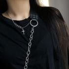 Alloy Cross Pendant Necklace Silver - One Size