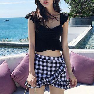 Set: Swim Top + Plaid Swim Skirt