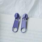 Sterling Silver Zipper Stud Earring 1 Pair - Sterling Silver Zipper Stud Earring - Purple - One Size