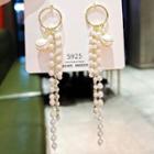 Faux Pearl Fringed Earring 1 Pair - E0311 - Gold - One Size