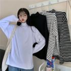 Mock Neck Long-sleeve Sweatshirt