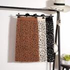 Leopard Pattern Midi Knit Skirt