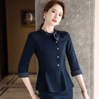 3/4-sleeve Peplum Blouse / Dress Pants / Mini Pencil Skirt