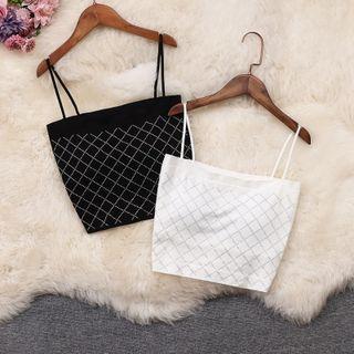 Rhinestone Argyle Camisole Top