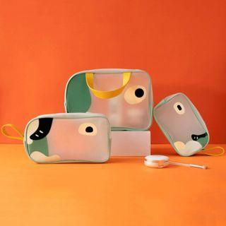 Set Of 1 / 2 : Print Translucent Makeup Bag