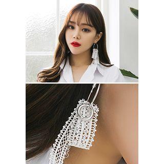 Lace-detail Hoop Earrings