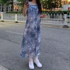 Tie-dyed Spaghetti-strap Midi A-line Dress As Shown In Figure - One Size
