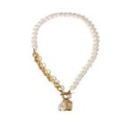Faux Pearl Necklace 2627 - Gold - One Size