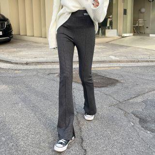 Napped Houndstooth Bootcut Pants