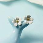 Floral Stud Earring 1 Pair - Lily - White - One Size