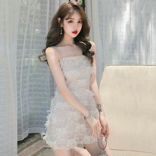 Strappy Tiered A-line Dress As Shown In Figure - One Size