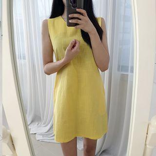 Sleeveless Linen A-line Minidress
