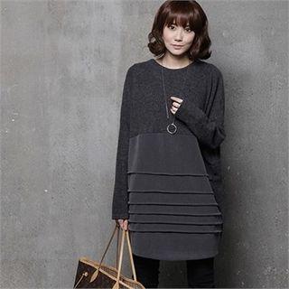 Pintuck Mini Shift Dress