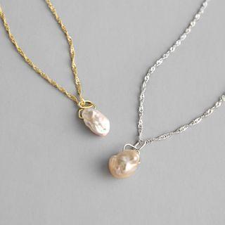 Freshwater Pearl Pendant Sterling Silver Necklace