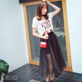 Short-sleeve Studded Printed T-shirt