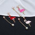 Non-matching Swan Drop Earring 1 Pair - Red - One Size