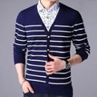 Stripe Mock Two-piece Long-sleeve Knit Top