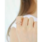 Faux-pearl Square Ring