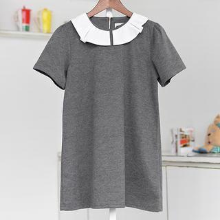 Contrast Collat Short-sleeve Tunic