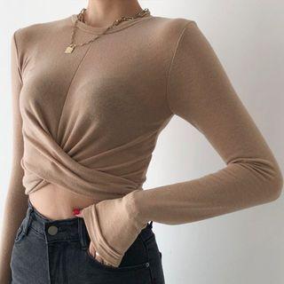 Long-sleeve See-through Cropped Top