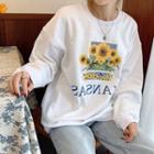 Thin Chrysanthemum Print Sweatshirt
