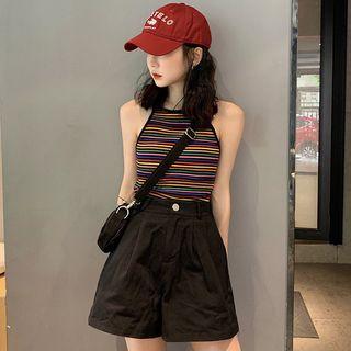 Rainbow Stripe Halter Top