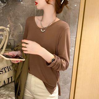 Stretched Loose-fit Plain T-shirt In 6 Colors