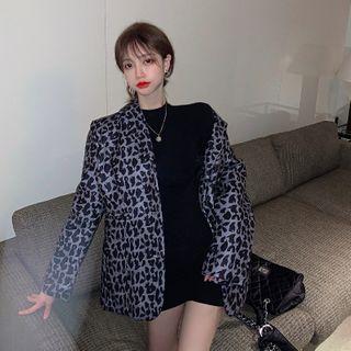 Printed Leopard Blazer / Plain Dress
