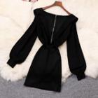 Long-sleeve A-line Hoodie Dress