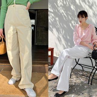 Pastel Tone Wide-leg Pants