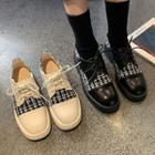 Paneled Tweed Lace-up Shoes