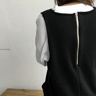 V-neck Frayed Jumper Pants