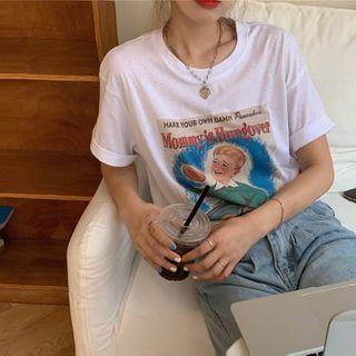 Short-sleeve Printed T-shirt Short Sleeve - One Size