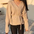 V-neck Cardigan With Cord