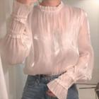 Long-sleeve Iridescent Blouse