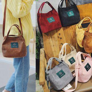 Lettering Fabric Crossbody Bag