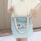 Print Canvas Tote Bag Premium - Japanese Character - Light Blue - One Size