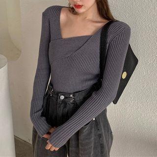 Asymmetrical Ribbed Sweater