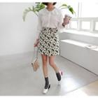 Tie-waist Pattern A-line Skirt