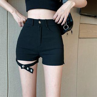 Cut-out High-waist Hot Pants