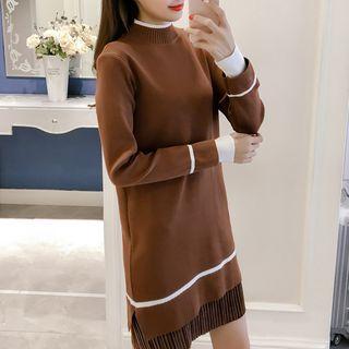 Mock Two-piece Mock Knit Mini Knit Dress