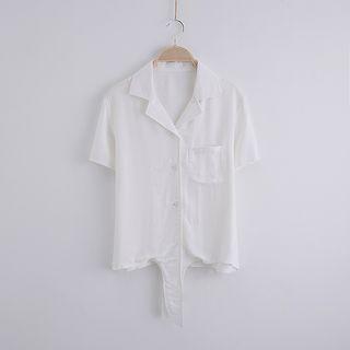Short-sleeve Tie Waist Shirt