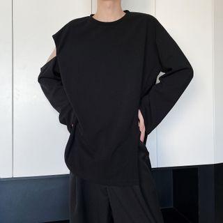 Long Sleeve Cold Shoulder Oversized T-shirt