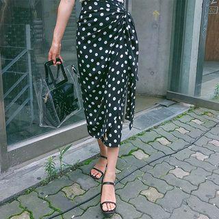 Polka-dot Midi Wrap Skirt