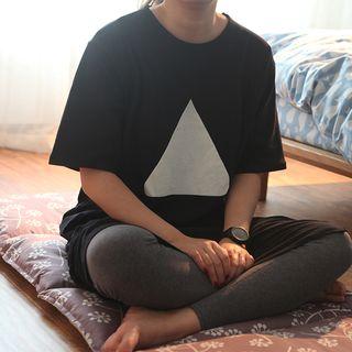 Triangle Print Short-sleeve Midi T-shirt Dress