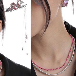 Dragon Beaded Hair Stick / Layered Necklace